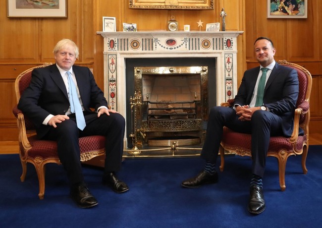 Britain's Prime Minister Boris Johnson (L) and Irish Prime Minister Leo Varadkar pose for a photograph before holding talks at Government buildings in Dublin on September 9, 2019. [Photo: AFP/Niall Carson]