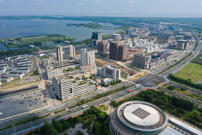 An aerial view of the Lingang area of the China (Shanghai) pilot free trade zone (FTZ) on September 11, 2019 [File photo: IC]