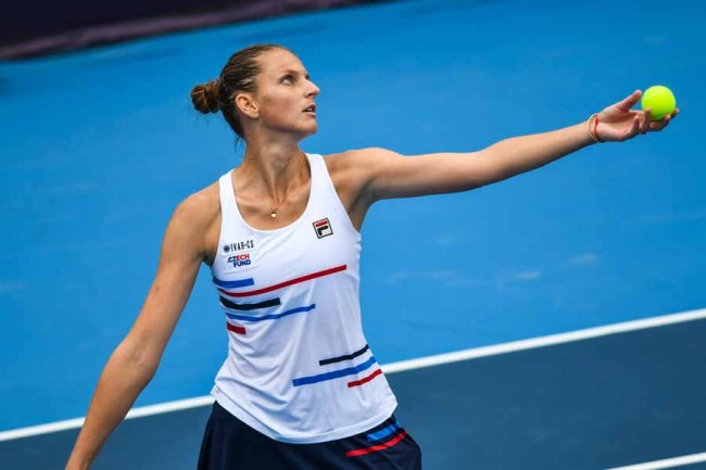 Karolina Pliskova is in action at the Zhengzhou Open on Sep 14, 2019. [Photo: IC]