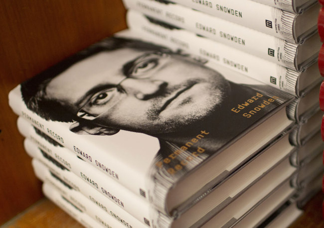 Copies of the book "Permanent Record" by Edward Snowden, are seen on the shelf at the Harvard Book Store in Cambridge, Massachusetts, USA on September 17, 2019. [Photo: EPA via IC/CJ Gunther]