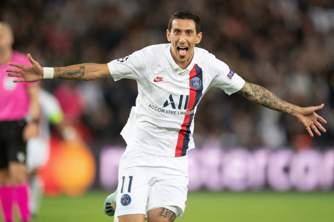 Angel Di Maria of PSG celebrates his goal during the UEFA Champions League match between Paris Saint Germain and Real Madrid at Parc des Princes on September 18, 2019 in Paris, France. [Photo: IC]