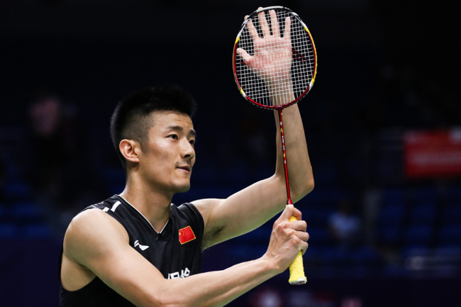 Chen Long (China) reacts after his China Open Round of 16 game against Wang Tzu Wei of Chinese Taipei in Changzhou, China on Sep 19, 2019. [Photo: IC]