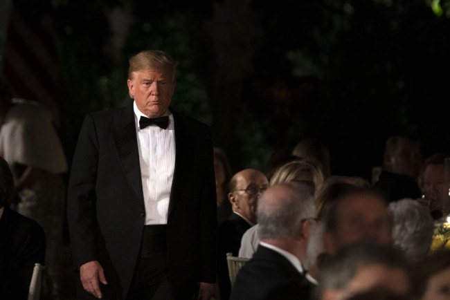 US President Donald Trump attends a State Dinner for Australian Prime Minister Scott Morrison at the Rose Garden of the White House in Washington, DC, September 20, 2019. [Photo: AFP/Alex Edelman]