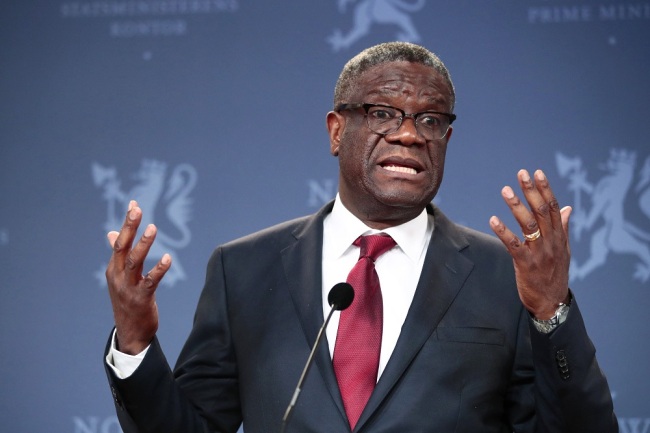In this Dec. 11, 2018, file photo, Nobel Peace Prize laureate Dr. Denis Mukwege speaks to the media during a news conference in Oslo, Norway. [Photo: AP]