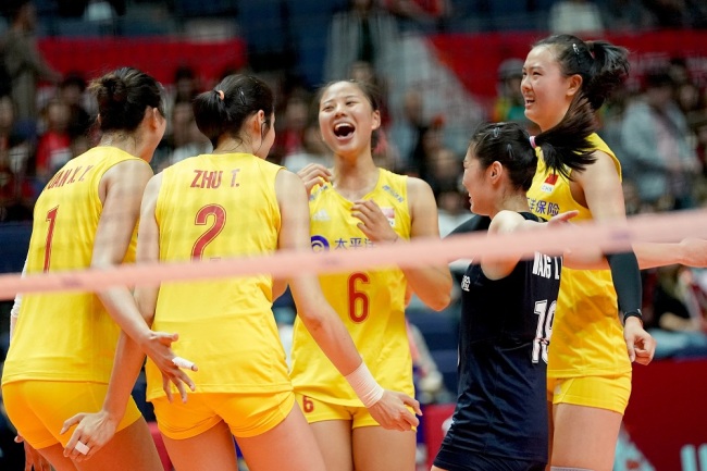 2019 FIVB Volleyball Women's World Cup Second Round match between China and America at Hokkai Kitayell in Sapporo, Japan, September 23, 2019. [Photo: IC]
