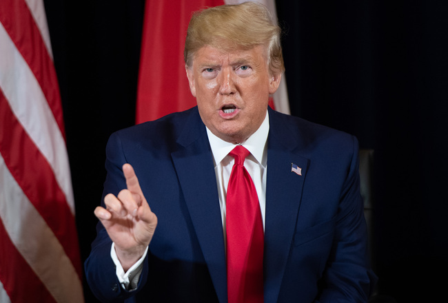 US President Donald Trump speaks during a meeting with Polish President Andrzej Duda on the sidelines of the UN General Assembly in New York, September 23, 2019. [Photo: SAUL LOEB/AFP]