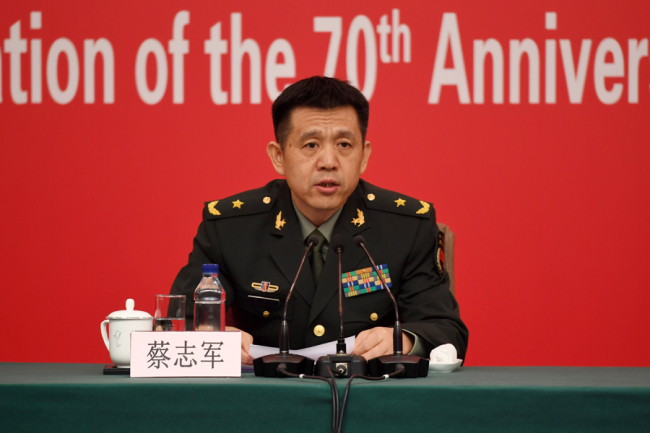 Major General Cai Zhijun speaks at a briefing on arrangements for National Day military parade in Beijing, September 24, 2019. [Photo: IC]