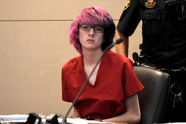 In this May 15, 2019, file photo, Devon Erickson makes a court appearance at the Douglas County Courthouse in Castle Rock, Colo. Erickson, charged in a school shooting in a Denver suburb that killed one of his classmates, is in court to determine whether prosecutors have enough evidence to go to trial.[Photo:AP] 