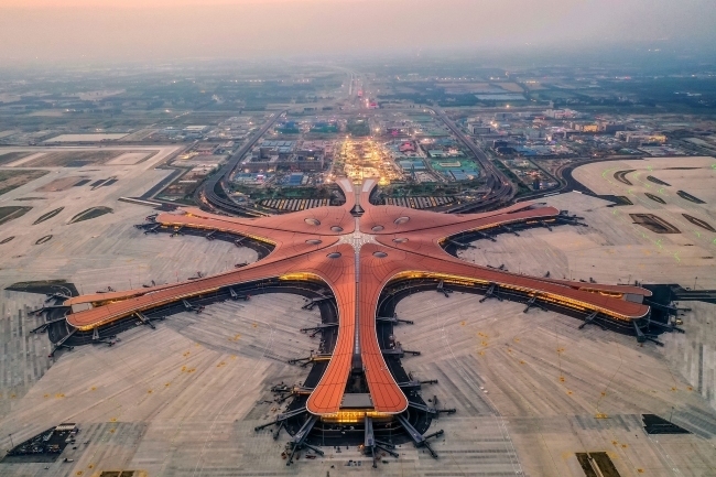 A bird’s eye view of Beijing Daxing International Airport, on May 1, 2019. [Photo: VCG]