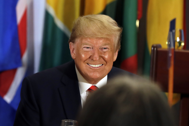 President Donald Trump participates in a luncheon hosted by United Nations Secretary General Antonio Guterres at the United Nations General Assembly, Tuesday, Sept. 24, 2019, in New York. [Photo: AP/Evan Vucci]
