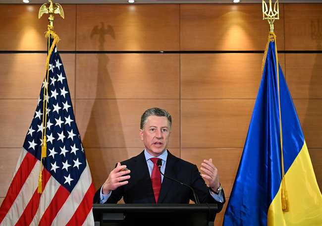 In this file photo taken on July 27, 2019 US Ambassador to NATO and US special envoy for Ukraine Kurt Volker speaks during a press-conference in Kiev. [Photo: AFP/ Sergei SUPINSKY]