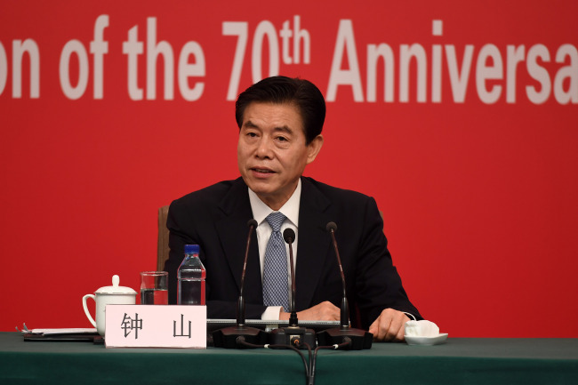 Zhong Shan, Chinese minister of commerce. [Photo: VCG]