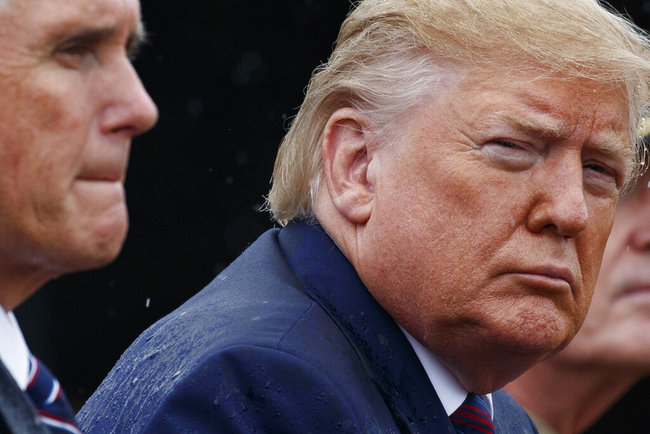 President Donald Trump and Vice President Mike Pence participate in an Armed Forces welcome ceremony for the new chairman of the Joint Chiefs of Staff, Gen. Mark Milley, Monday, Sept. 30, 2019, at Joint Base Myer-Henderson Hall, Va. [Photo: AP]