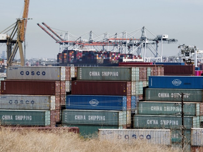 Shipping containers from China are unloaded at the Port of Los Angeles in Long Beach, California on September 14, 2019. [Photo: AFP/Mark Ralston]