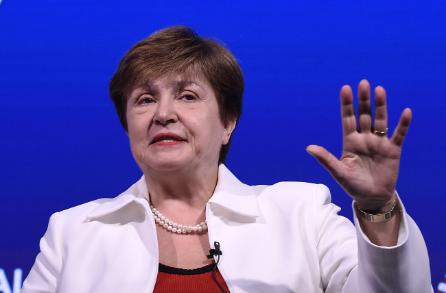 International Monetary Funds (IMF) Managing Director Kristalina Georgieva speaks about gender equality during the IMF and World Bank Fall Meetings on October 15, 2019 in Washington, DC. [Photo: Olivier Douliery/AFP]