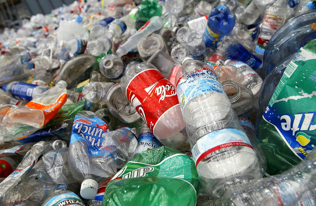 Recycled plastic bottles are seen at the San Francisco Recycling Center March 2, 2005 in San Francisco, California. [File Photo: Justin Sullivan/GettyNorthAmer/Getty Editorial via VCG]