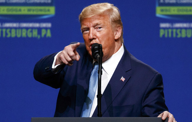 President Donald Trump speaks at the 9th annual Shale Insight Conference at the David L. Lawrence Convention Center, Wednesday, Oct. 23, 2019, in Pittsburgh. [Photo: AP]