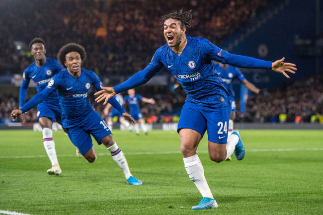 James Reece of Chelsea FC celebrate after scoring goal during the UEFA Champions League group H match between Chelsea FC and AFC Ajax at Stamford Bridge on November 5, 2019 in London, United Kingdom. [Photo: VCG]