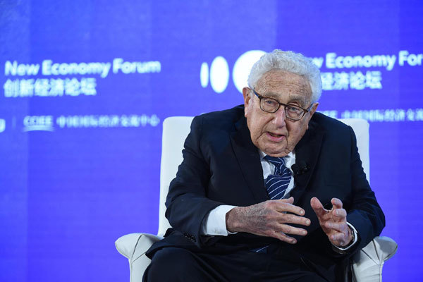 Henry Kissinger, former U.S. Secretary of State, attends the New Economy Forum in Beijing on November 21st, 2019. [Photo: VCG]