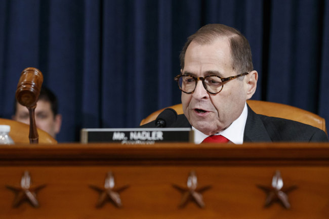 House Judiciary Committee Chairman Rep. Jerrold Nadler, D-N.Y., gavels the end of the House Judiciary Committee hearing of investigative findings in the impeachment inquiry of President Donald Trump, Monday, Dec. 9, 2019, on Capitol Hill in Washington. [Photo: AP/Alex Brandon]
