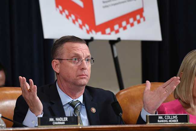 House Judiciary Committee ranking member Rep. Doug Collins, R-Ga., speaks as the House Judiciary Committee hears investigative findings in the impeachment inquiry of President Donald Trump, Monday, Dec. 9, 2019, on Capitol Hill in Washington. [Photo: AP /Susan Walsh]