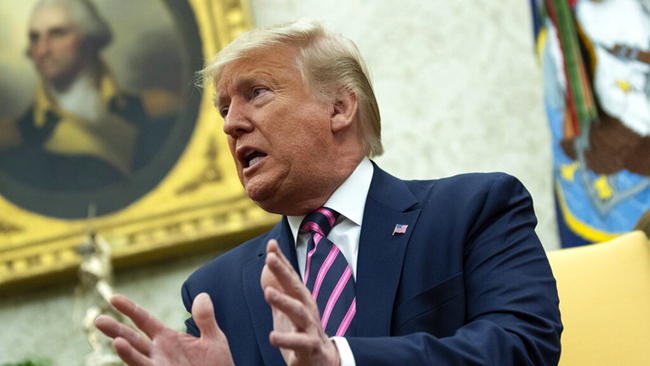 President Donald Trump speaks during a meeting with Paraguay's President Mario Abdo Benitez in the Oval Office of the White House, Dec. 13, 2019, in Washington. [Photo: AP/Evan Vucci]