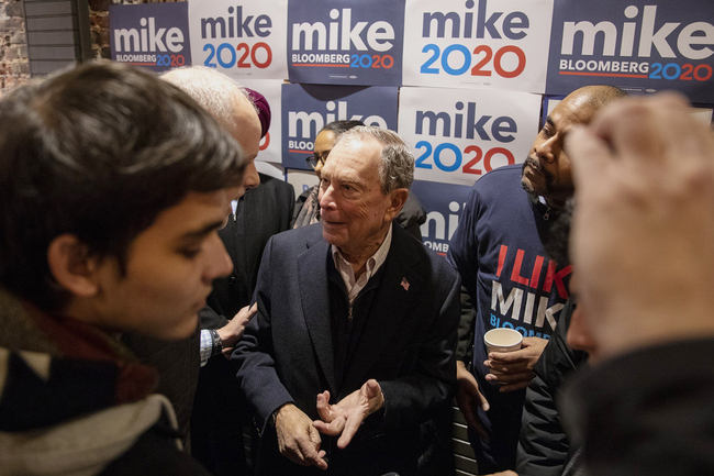 Democratic presidential candidate Michael Bloomberg walks into the crowd of supporters and volunteers to speak to them and take photos after speaking in Philadelphia on Saturday, Dec. 21, 2019. [Photo: AP]