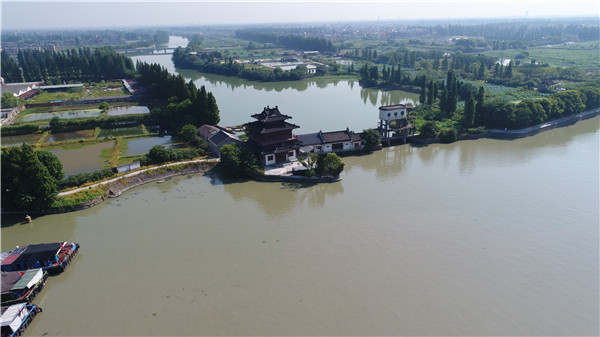 Letecký pohled na okres Wuzhen. [Fotografii poskytl deník China Daily]
