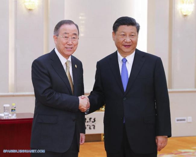 Presidente chino se reúne con presidente de FBA Ban Ki-moon