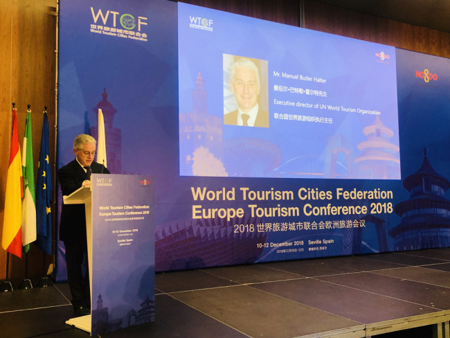 Cooperación y desarrollo entre ciudades turísticas europeas y chinas Sevilla, sede en Europa de la Conferencia de Federación Mundial de Ciudades Turísticas 2018