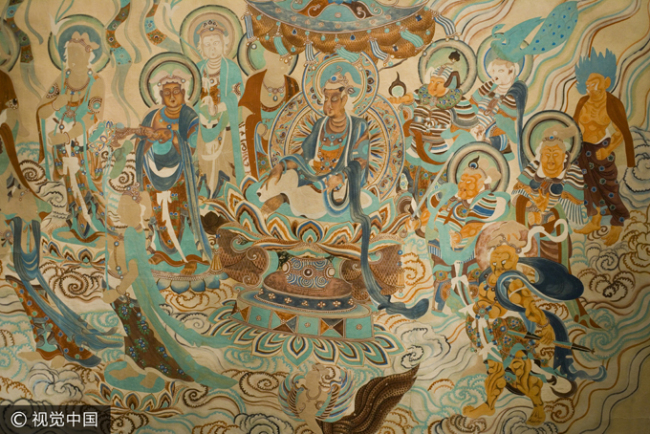 Mural de la Cueva y Escultura - Representación Gráfica de las Doctrinas Budistas