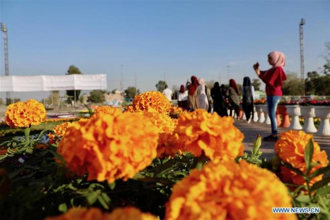 Le 10e Festival international des fleurs à Baghdad, en Irak, le 24 avril 2018. (Photo : Khalil Dawood)