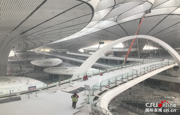 L’intérieur de l’Aéroport de Daxing en construction (photographe : Li Jiayi)