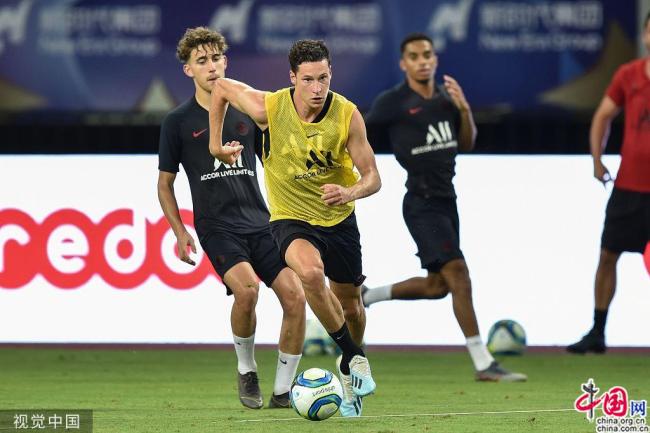 Le PSG en plein entrainement à Suzhou pour l’International Super Cup 2019