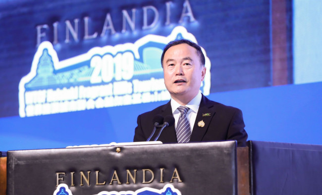 Song Yu, secrétaire général de la Fédération mondiale de villes du tourisme (WTCF), a prononcé un discours.