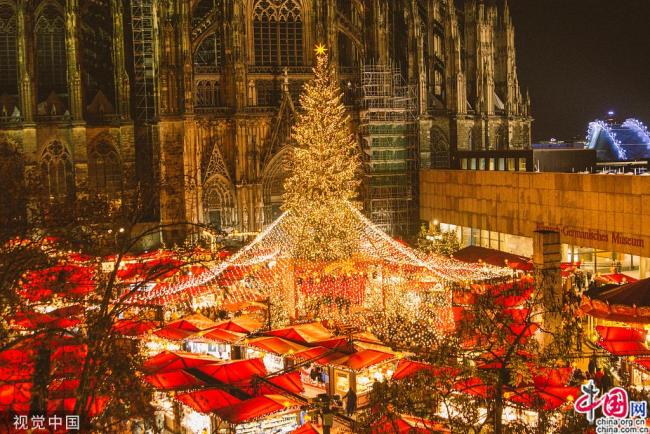 Une vue du marché de Noël de la cathédrale de Cologne le 25 novembre 2019 à Cologne, en Allemagne. (Photo / VCG)