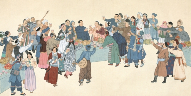 Ένα από τα πιο γνωστά έργα του Γε Τσιενγιού «Η μεγάλη ενότητα του έθνους» [Η φωτογραφία παρέχεται στην China Daily]]<br>