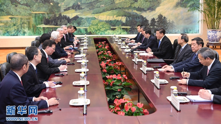 Xi Jinping recebe presidente do Fundo Monetário Internacional