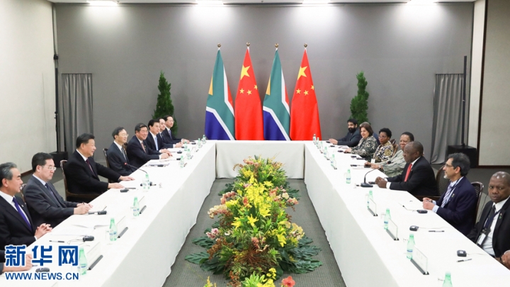 Xi Jinping encontra Ramaphosa para promover laços China-África do Sul