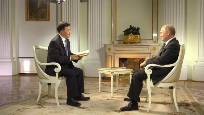 Гендиректор Медиакорпорации Китая взял интервью у президента В. Путина