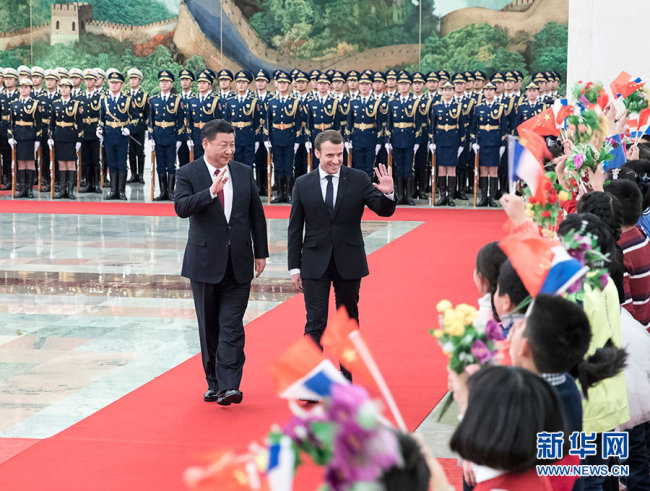 چین اور فرانس کا جامع تزویراتی شراکت داری کو مزید فروغ دینے پر اتفاق