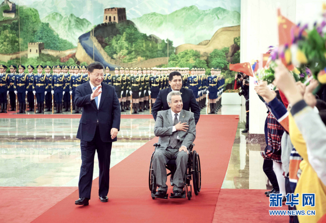 چینی صدر شی جن پھنگ اور ایکواڈور کے صدر کی ملاقات