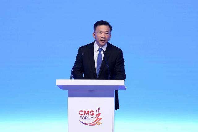 Presidenti i Grupit Mediatik të Kinës Shen Haixiong në forum(Foto:CMG)