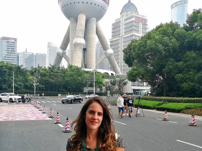 Jelena Vujičić u gradu Shanghai u Kini