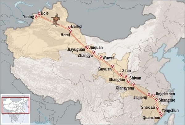 Zhengova 6.500 kilometrů dlouhá cesta vedla přes sedm provincií a autonomních oblastí ze severozápadu na východ Číny. [Fotografii poskytl deník China Daily]