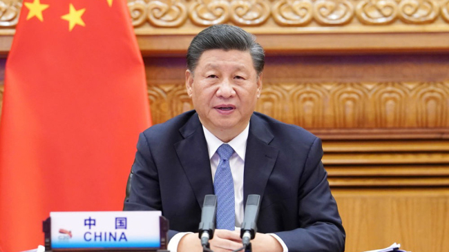 Xi Jinping auf dem G20-Video-Gipfeltreffen in Beijing