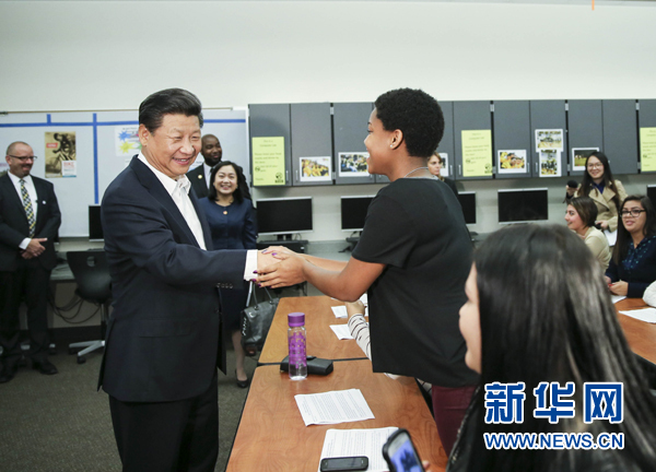 Archivfoto: Xi Jinping besuchte im Jahr 2015 die Lincoln High School in Tacoma