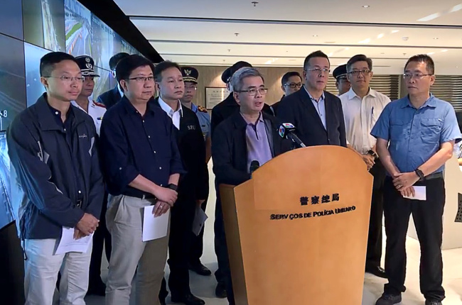 Secretário para a Segurança de Macau promete minimizar prejuízos do tufão Mangkhut