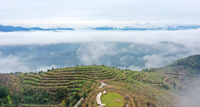 Magla u selu Sijanđu u provinciji Džeđijang