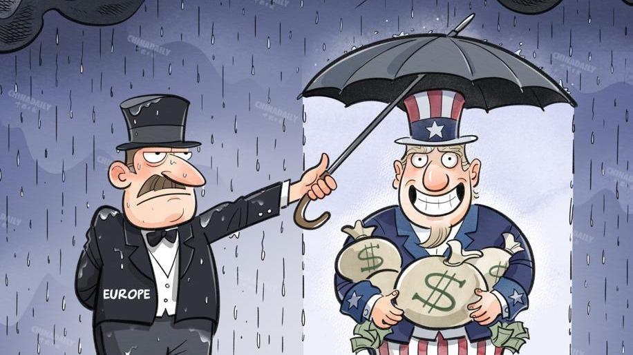کاریکاتور| اروپا سپر بلای آمریکا
